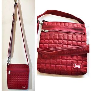 Lug red crossbody puffer puffy purse bag so cute!